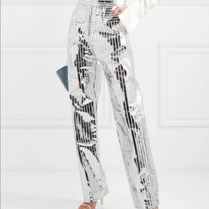 Silver Straight Leg Women's Pants